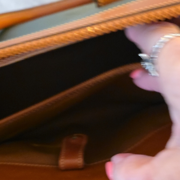 Dooney & Bourke Green and Brown Satchel Vintage Clean Inside Very Good Condition - Picture 4 of 12